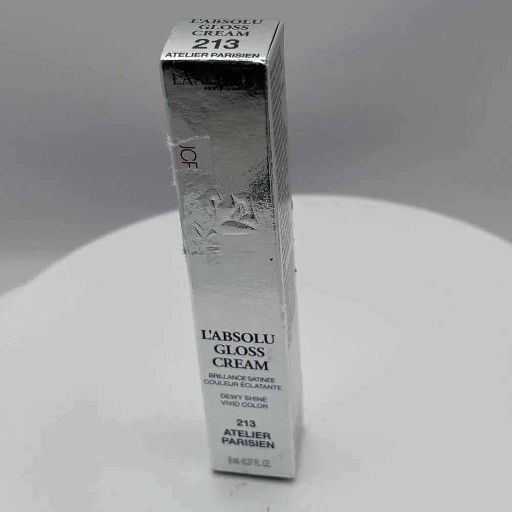 LANCOME L'ABSOLU GLOSS CREAM Shine Lip Color 213 Atelier Parisie 0.27oz/8ml NIB